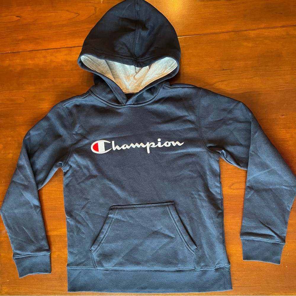 CHAMPION Hoodie Sweatshirt CHB302 Youth Sz M Navy